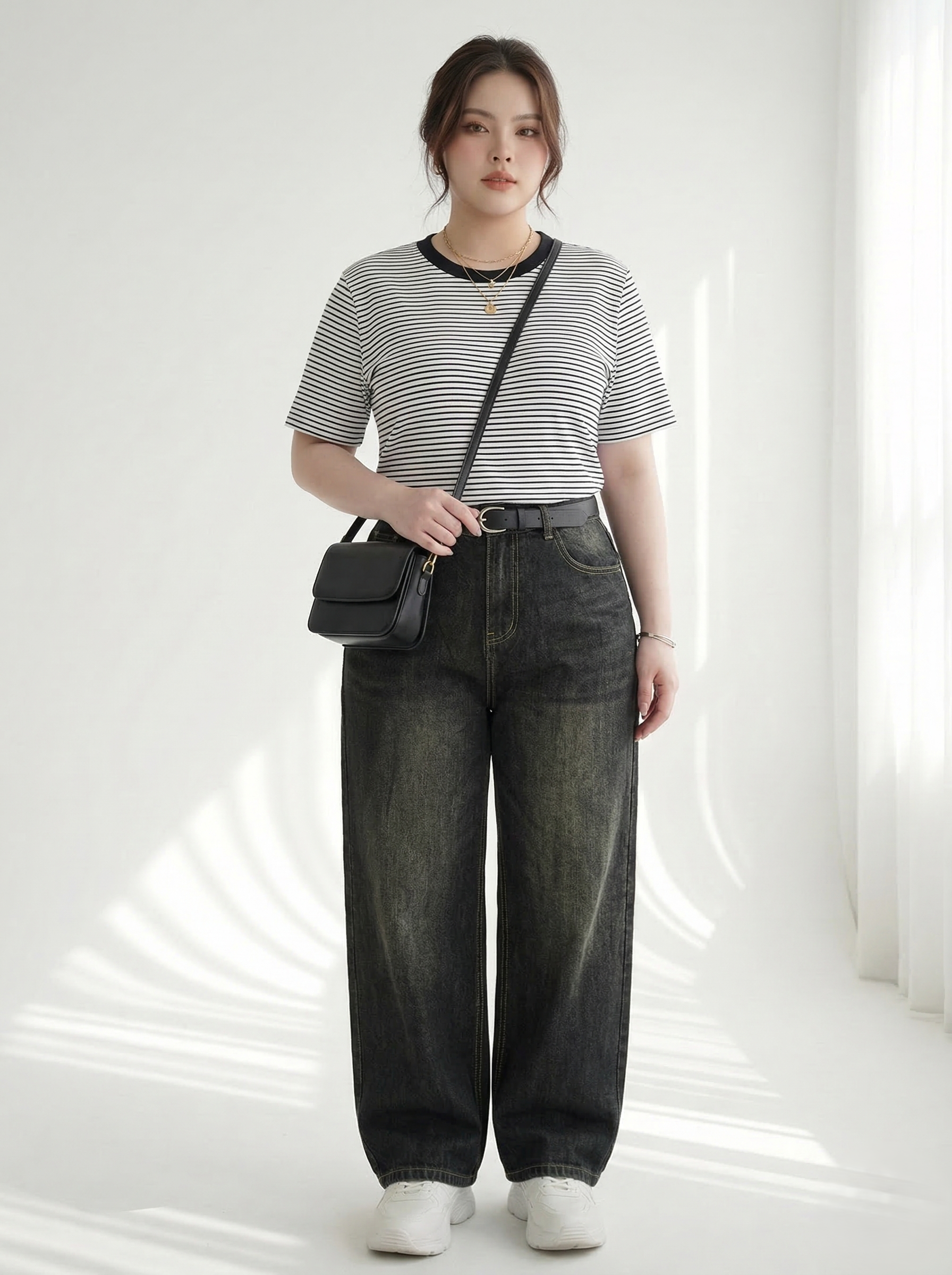 BIGSIZE NỮ - Quần jean suông thêu kiểu T-QJ5048