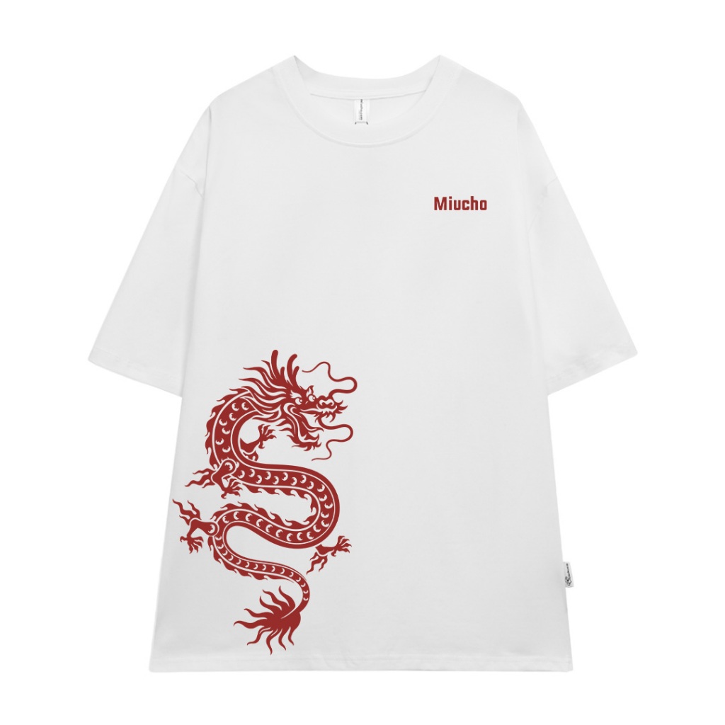 Áo phông Tết 2024 in hình rồng màu đỏ local brand form rộng ATD896 Miucho Man tay ngắn vải cotton cổ tròn in mix_thumbnail_13