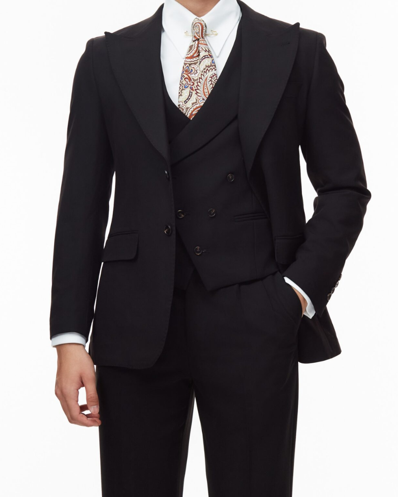 Bộ Suit Milano Đen (Jacket + Waistcoat + Trousers)
