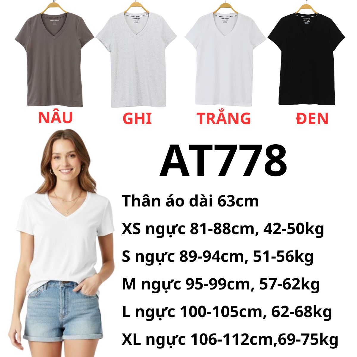 AT778 - Áo thun DK cổ V