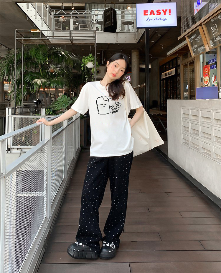 Áo thun nữ form vừa regular nhiều màu sắc ARD1488 Miucho Chic vải cotton cổ tròn in artwork_thumbnail_3