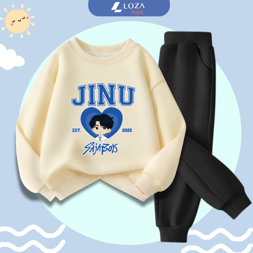 Set bộ nỉ bé trai in hình Jinu Sajaboys - Loza Kids BI548_thumbnail_1