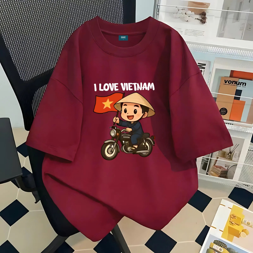 Áo phông oversize nam nữ I Love Việt Nam local brand We Tee chất cotton 250 gsm - WU1099_thumbnail_2