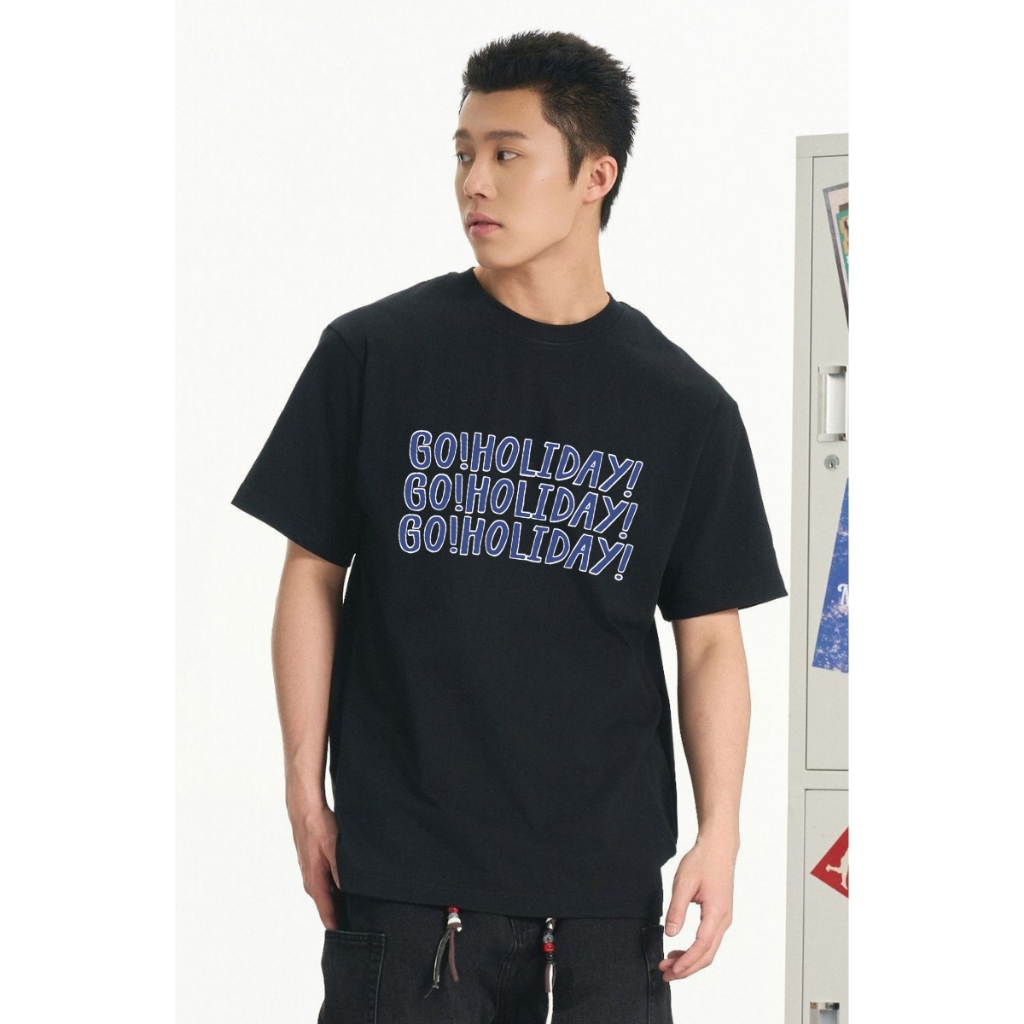 Áo thun oversize nam nữ local brand We Tee chữ GO!HOLIDAY - WU1011_thumbnail_1