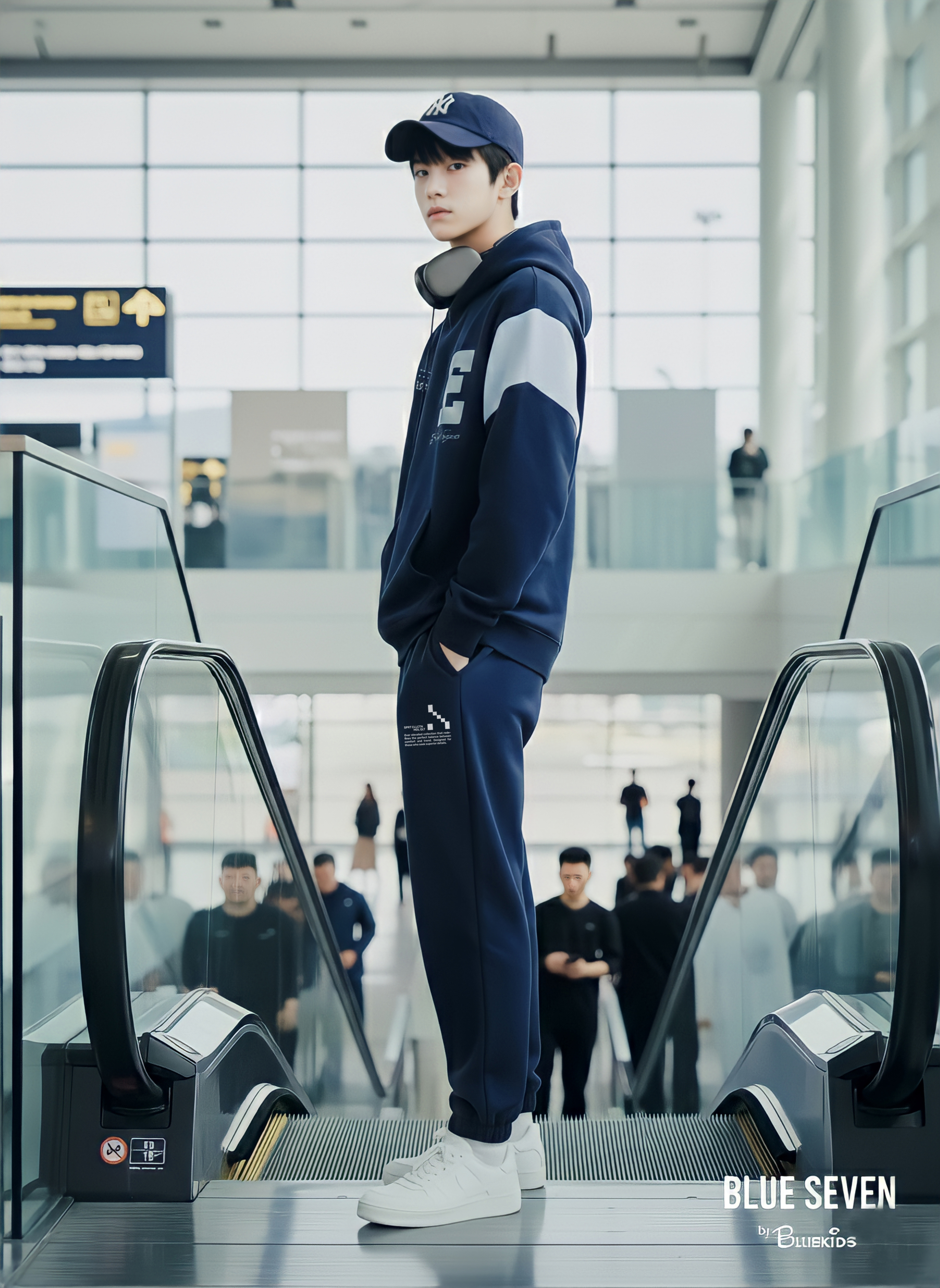 Áo nỉ hoodie màu xanh navy phối trắng_thumbnail_3
