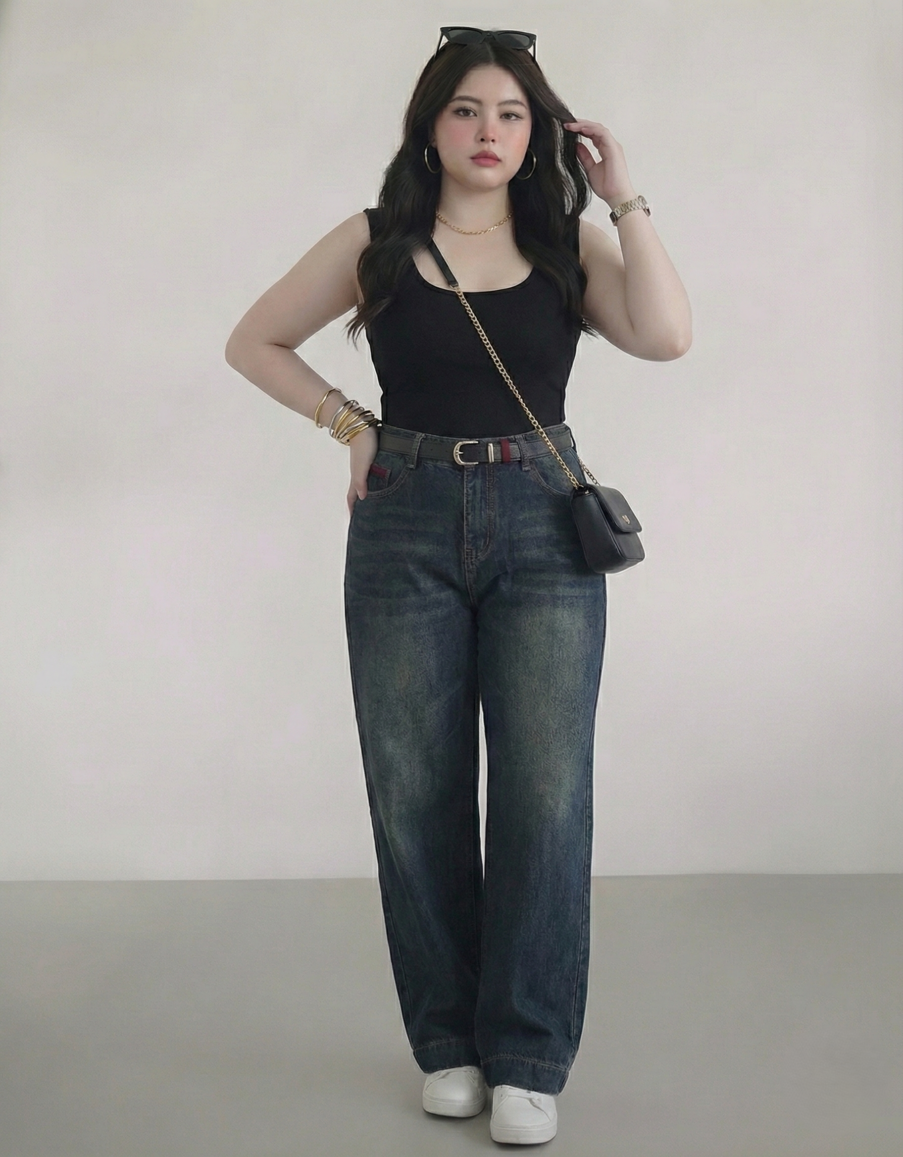 Áo 2 dây bản to cổ U bigsize AT9026 dành cho nàng béo mập từ 55-90kg