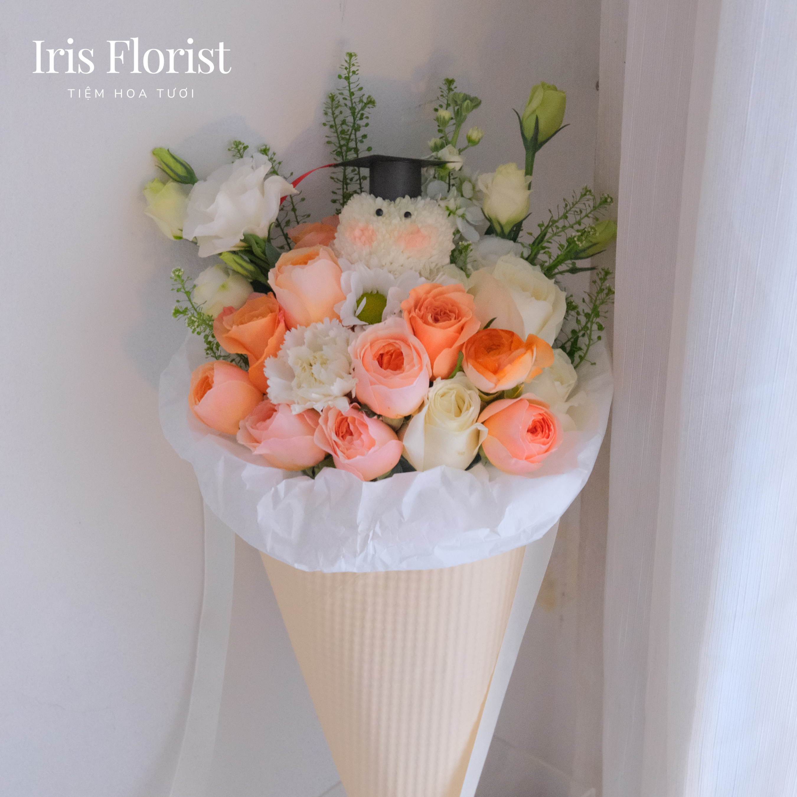 Bó ốc quế tốt nghiệp - Tone cam