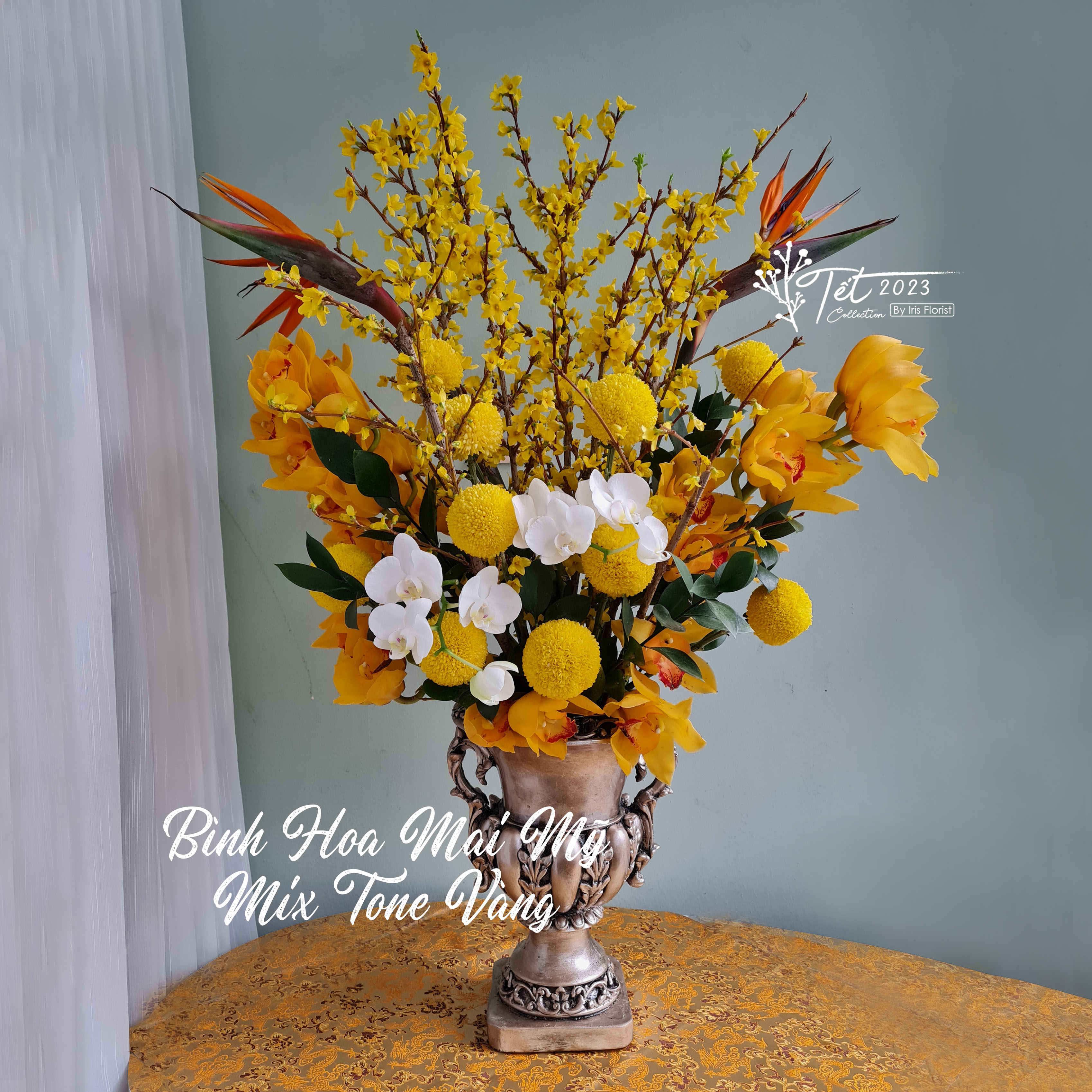 Bình hoa Mai Mỹ mix tone Vàng rực rỡ