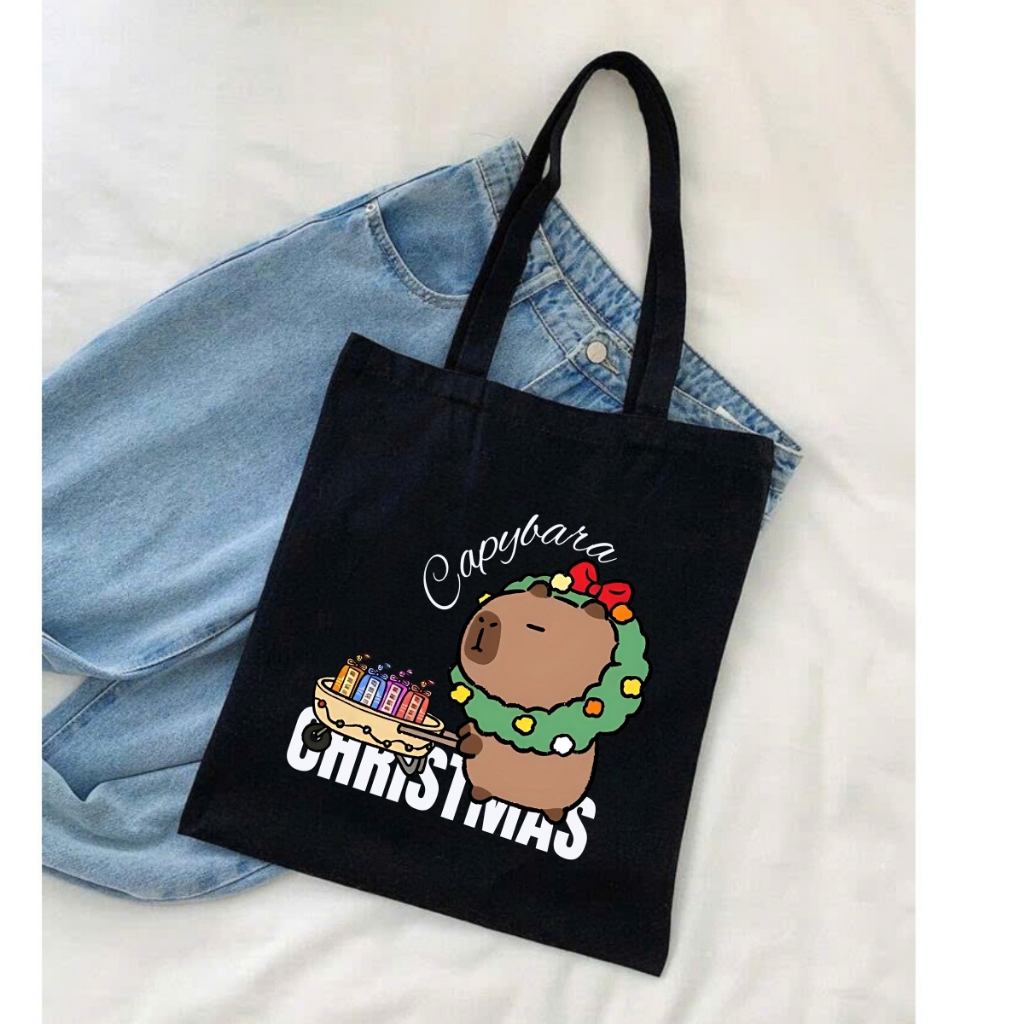 Túi Tote Capybara-Túi vải canvas có túi phụ và khoá kéo đựng vừa A4 và laptop (33x37cm) - TOTE02_thumbnail_29