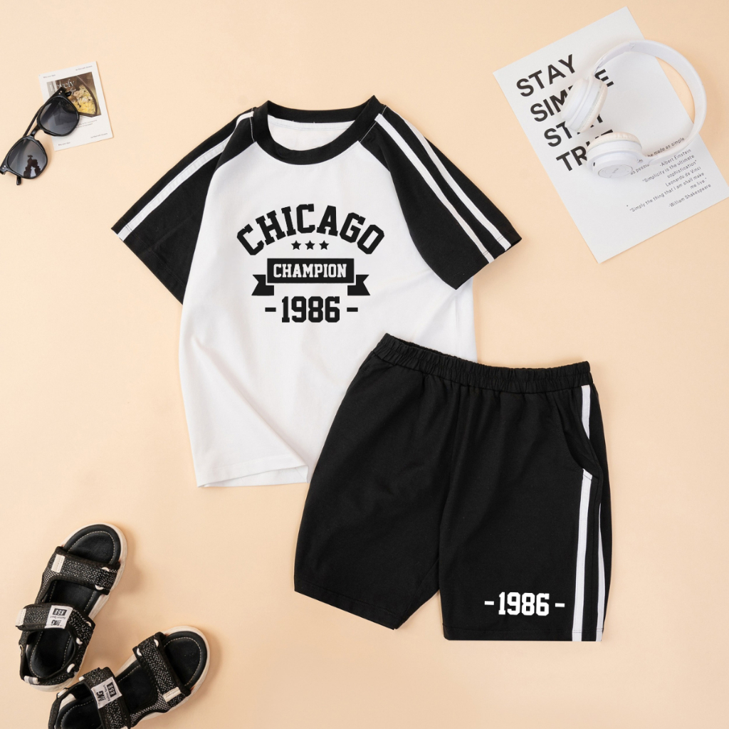 Đồ bộ bé trai, bé gái phối viền hình CHICAGO - Loza Kids BF611_thumbnail_3