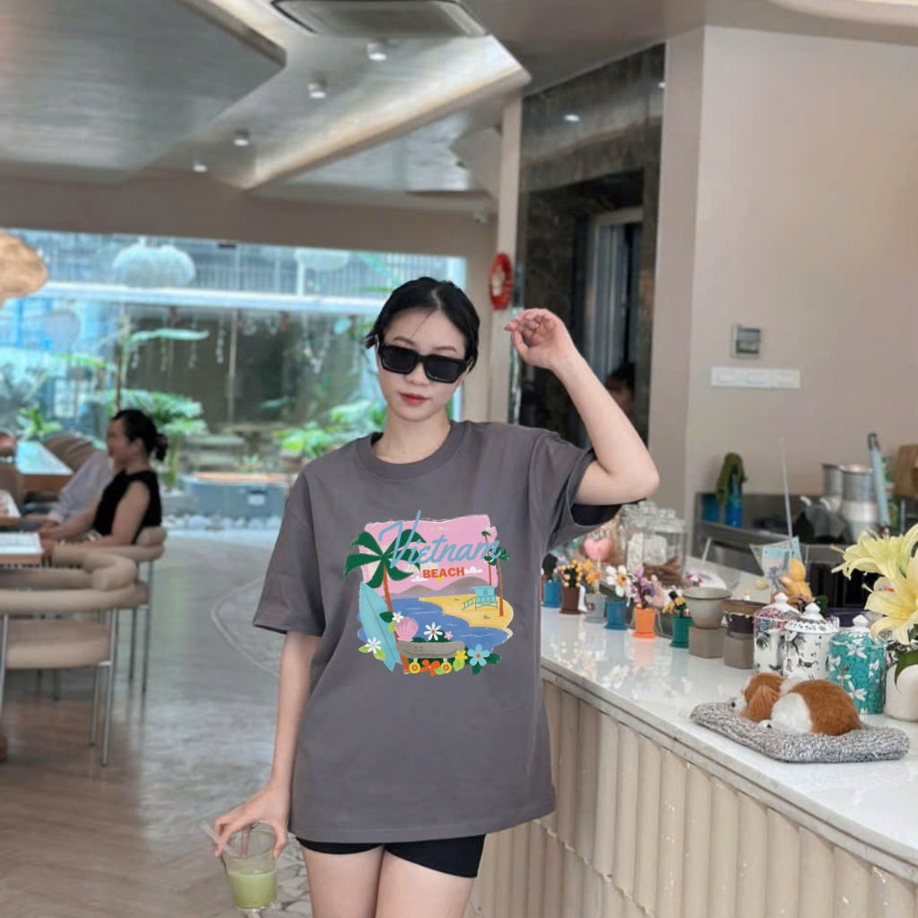 Áo thun nữ local brand We Tee hình Vietnam Beach dáng oversize rộng cotton 250 gsm - WU1036_thumbnail_3