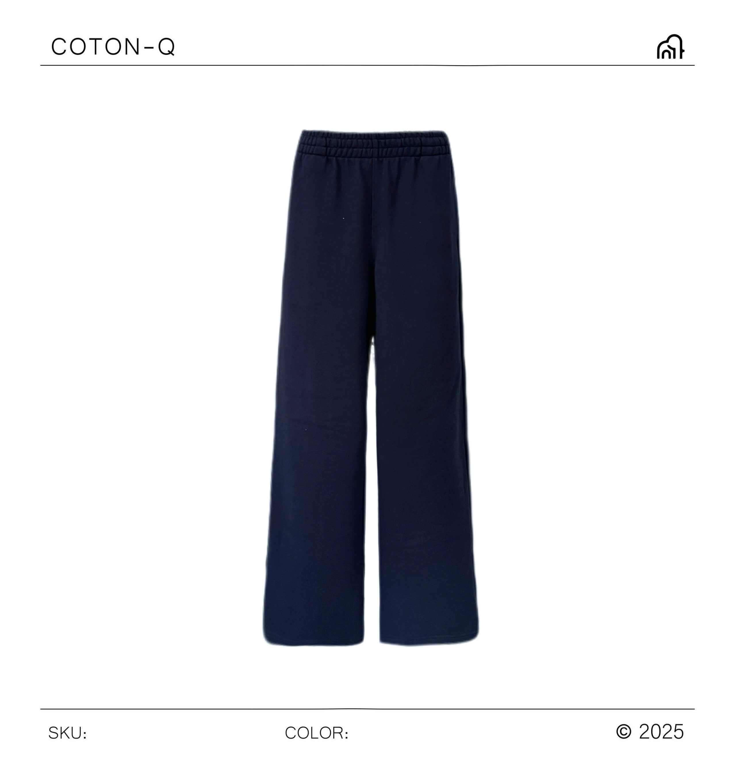 HQ292 Quần suông lưng thun ( XANH ĐEN )