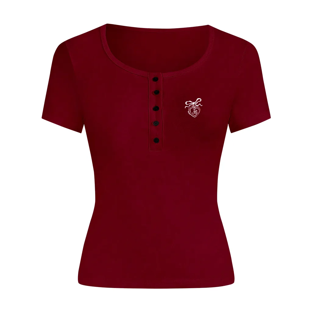 Áo thun ôm body Miucho vải visco thoáng mát tay ngắn cổ nút siêu hack dáng in artwork 2715_thumbnail_12