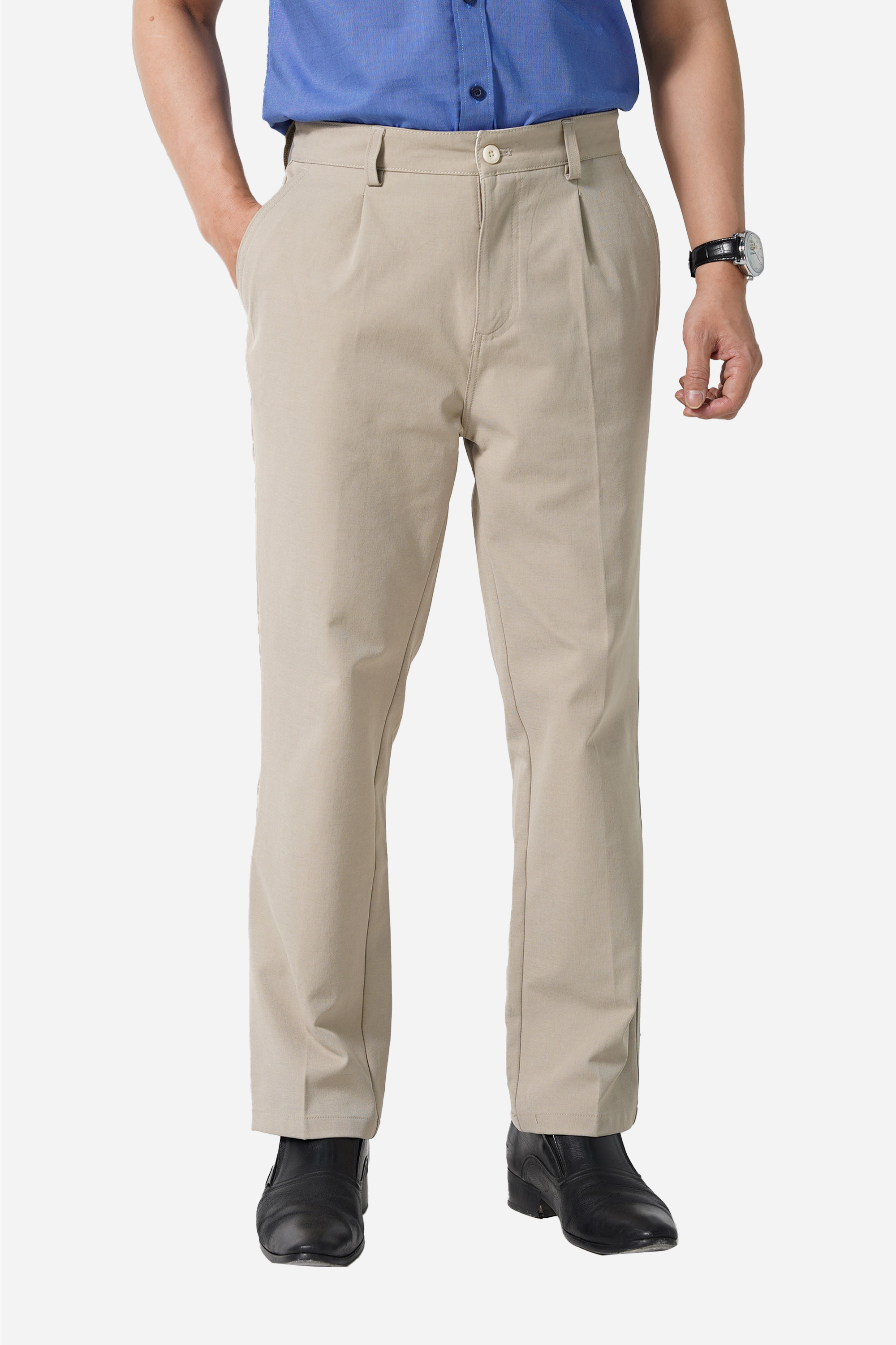 Quần Kaki Mềm 1 Li Nam Trung Niên ANCHI Chất Liệu Cotton Phom Suông Ống Rộng Cao Cấp_thumbnail_8