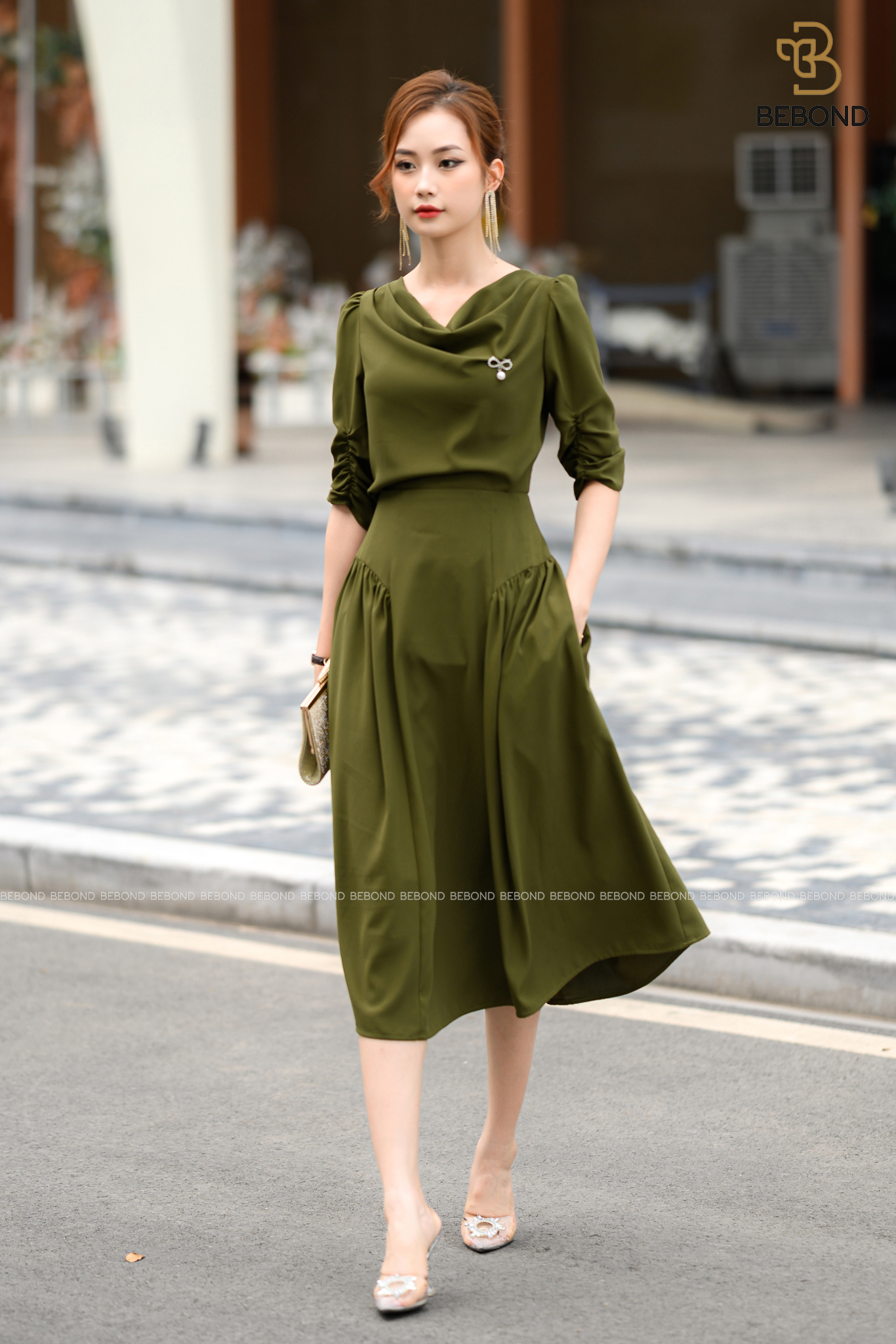 SET lụa Nhật màu XANH- CONAL DRESS