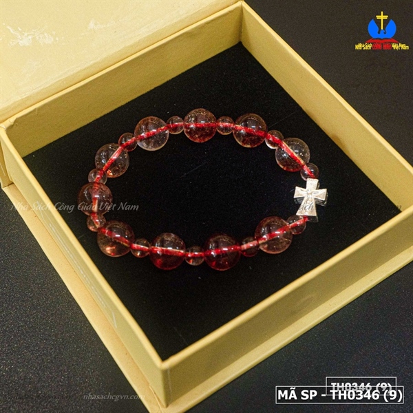 Vòng Mân Côi đá thạch anh dưa hấu 10ly mix bạc_thumbnail_1