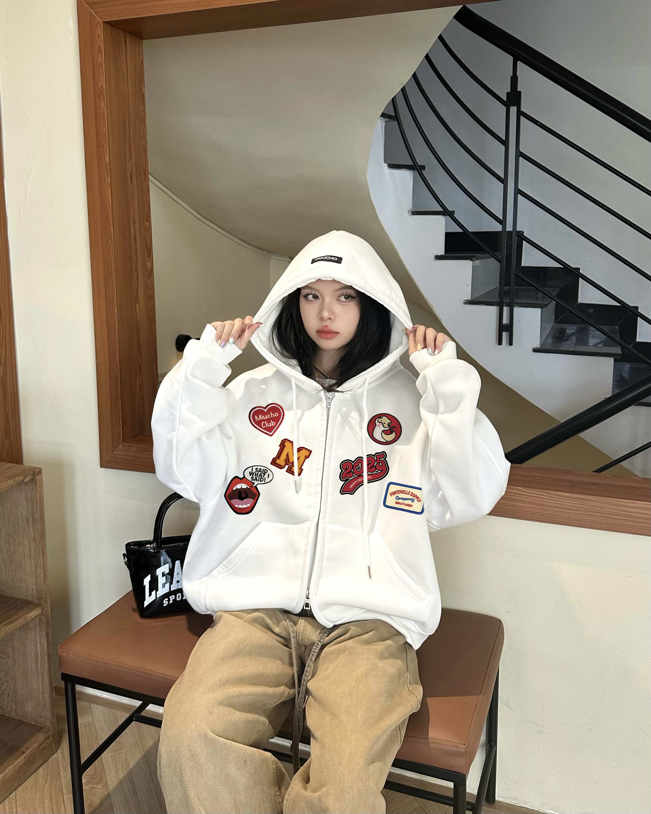 Áo hoodie zip nam form boxy 1884 Miucho Club chất vải nỉ bông dày dặn mịn in mix_thumbnail_4