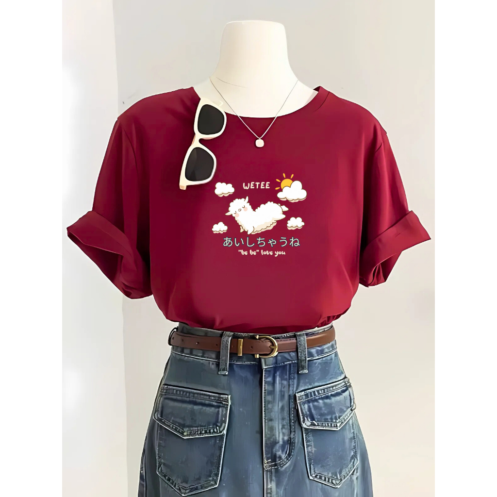 Áo thun nữ hình Alpaca Cừu be be love you local brand We Tee dáng oversize rộng - WU0981_thumbnail_3