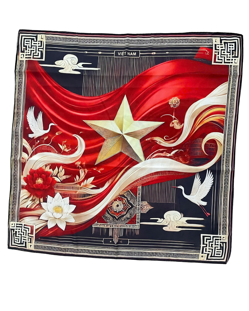 Bản Đặc Biệt – Khăn Lụa Họa Tiết Tự Hào Việt Nam