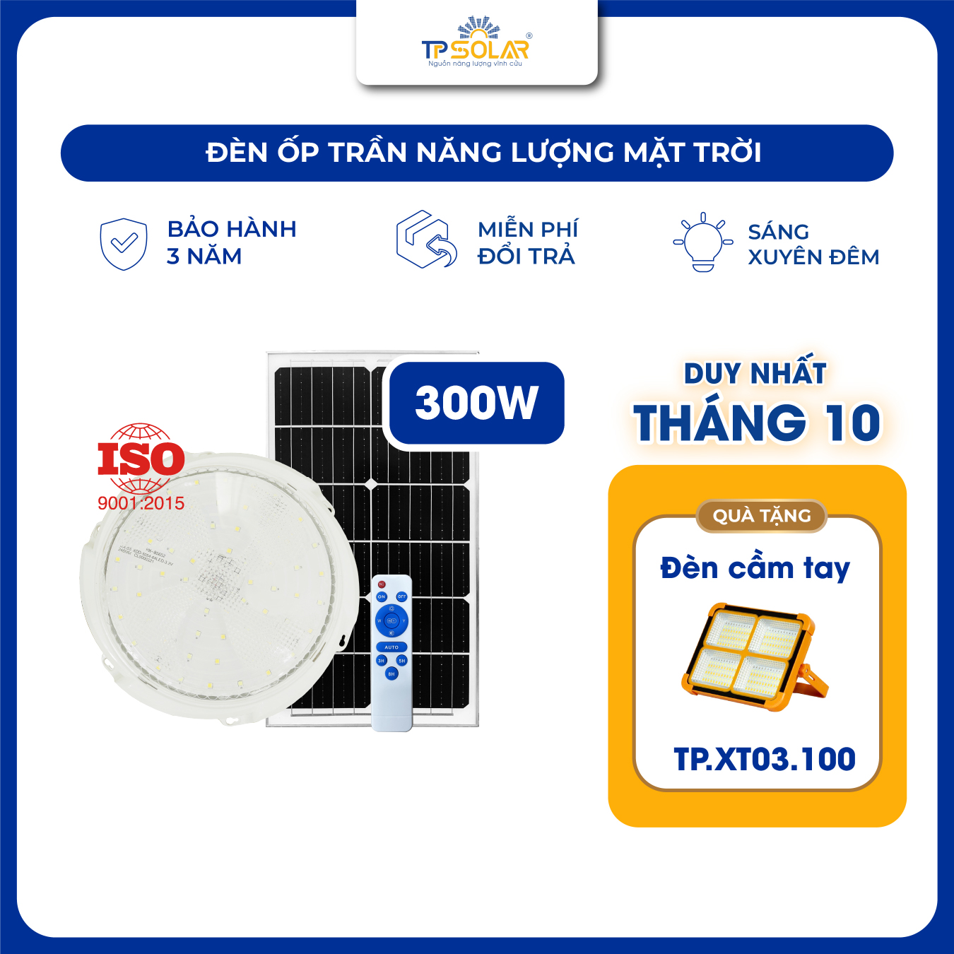 Đèn ốp trần năng lượng mặt trời (TP.OT01.300 / TP.OT01.600)_thumbnail_0