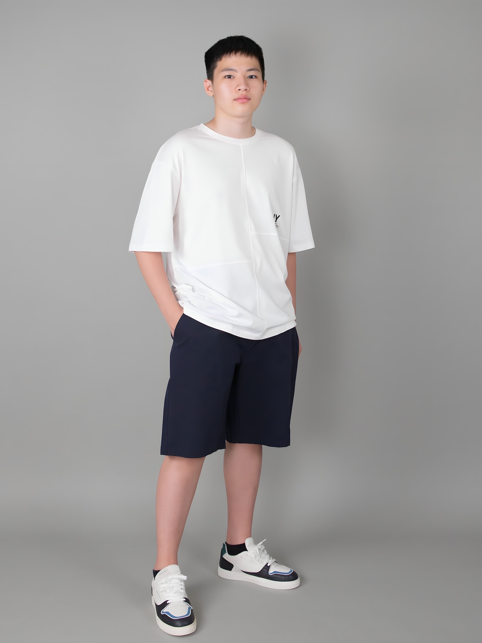 Quần short kaki màu navy túi chéo_thumbnail_5