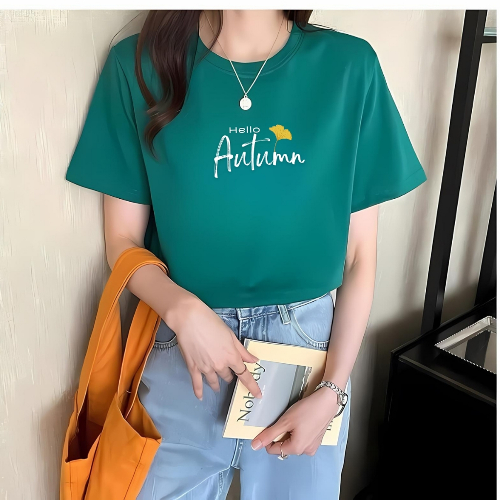 [Form Rộng] Áo phông nữ form rộng in chữ Hello Autumn - Áo thun nữ in hình thời trang Loza RT8375_thumbnail_4