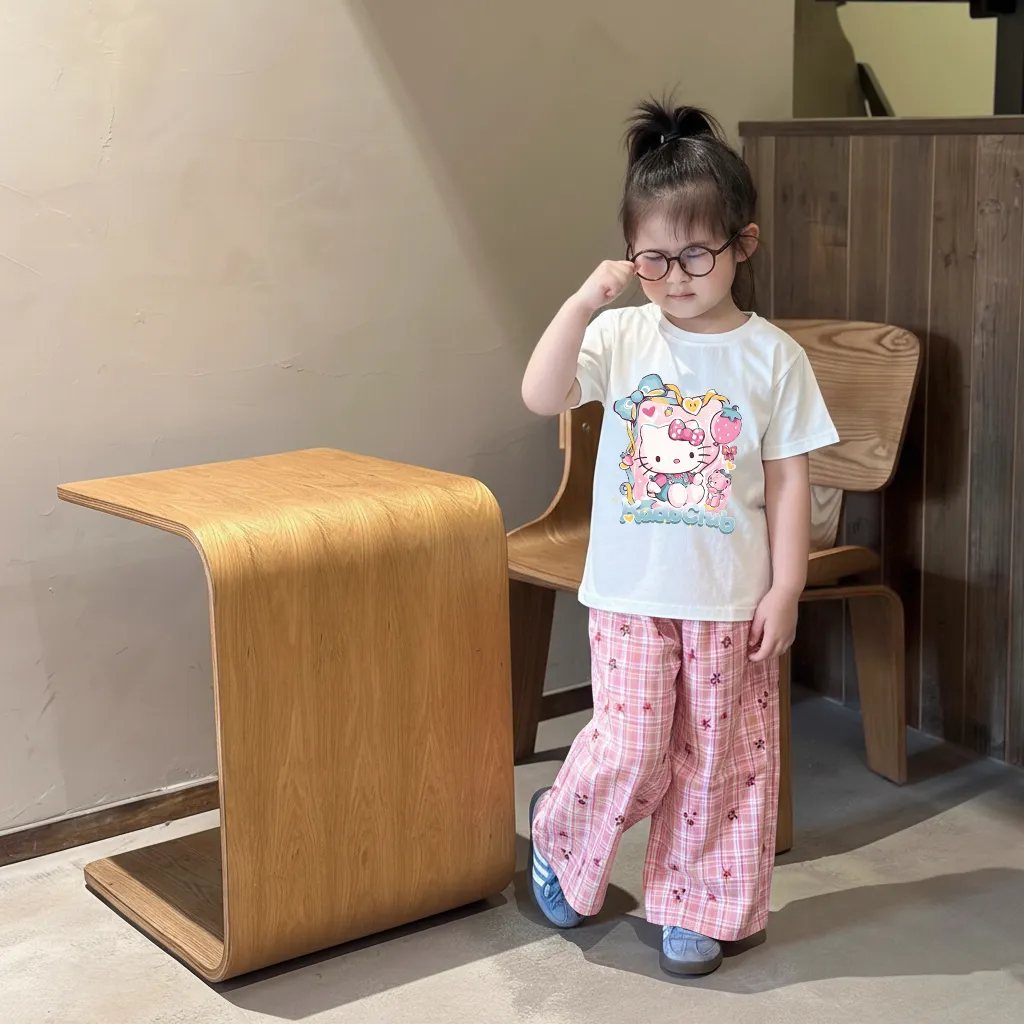 Áo thun bé gái Kado tay ngắn cổ tròn vải cotton thoáng mát dày dặn hình Kitty dễ thương 2871_thumbnail_5