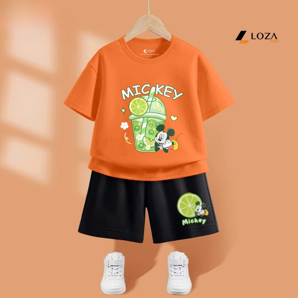 Bộ đồ bé trai in hình 'Mickey cốc trành chanh'-  Loza Kids SB379_thumbnail_8