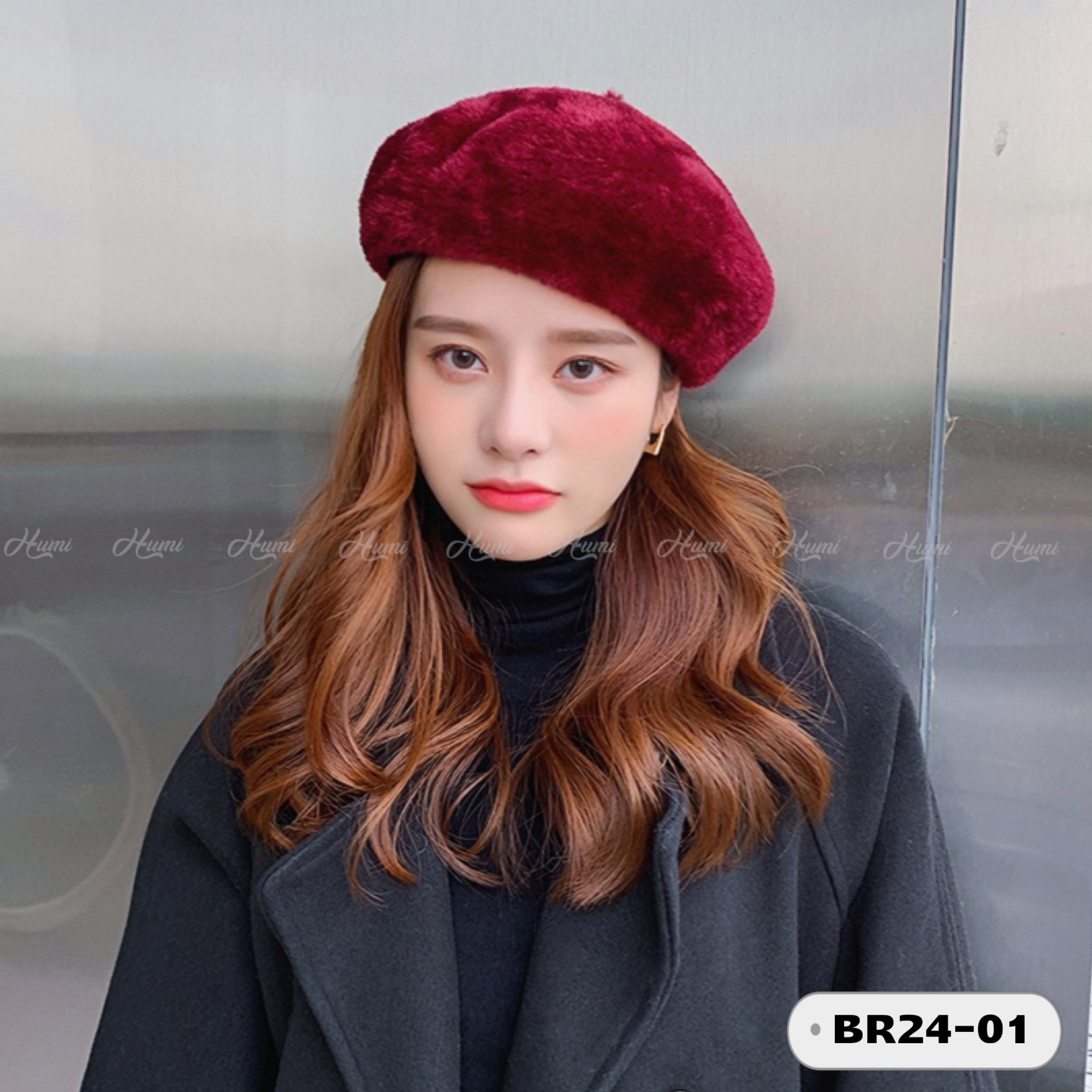 MŨ NỒI LÔNG (BR24-01 Đỏ đô)