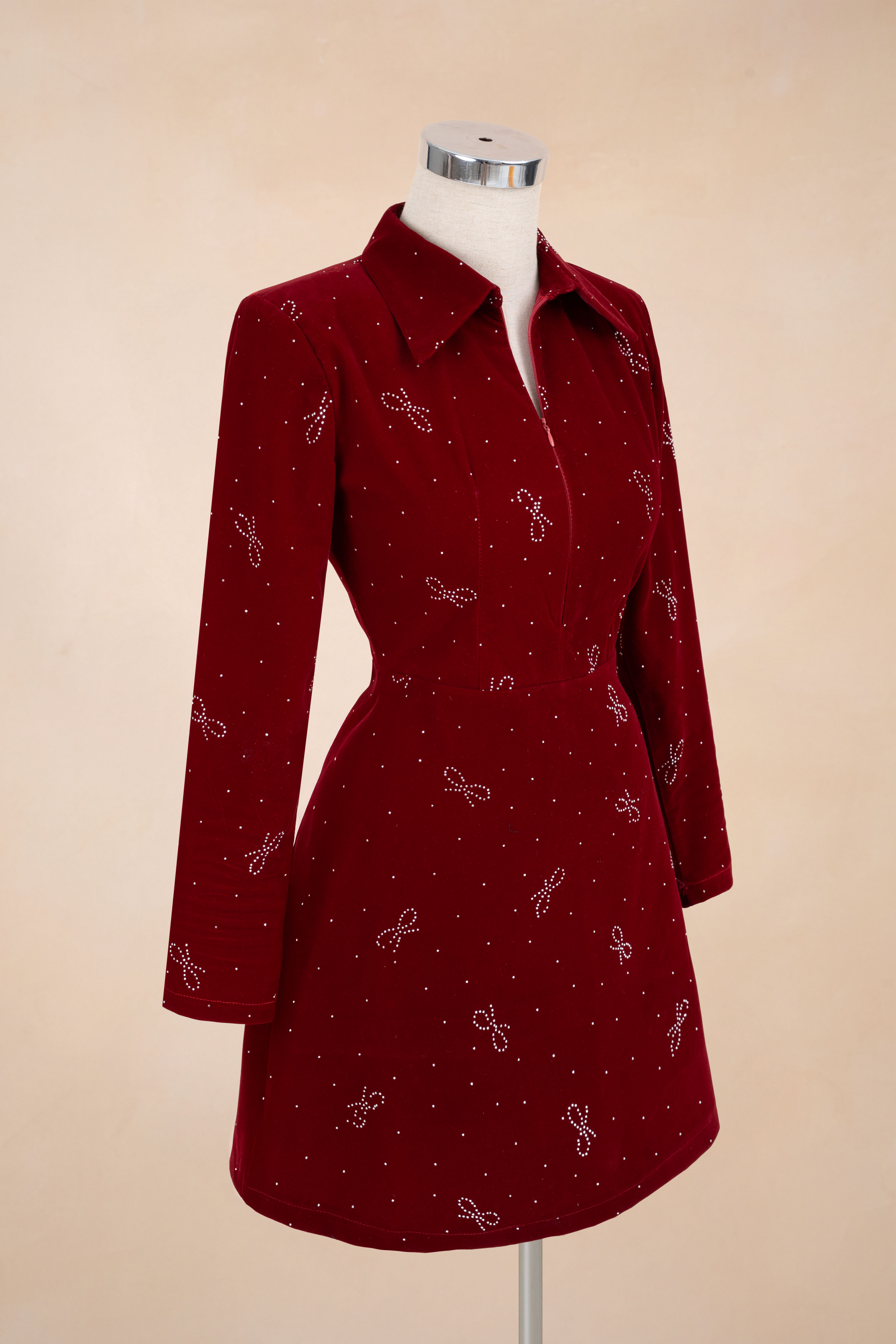 Đầm Chữ A Nhung Tay Dài Bling_thumbnail_5