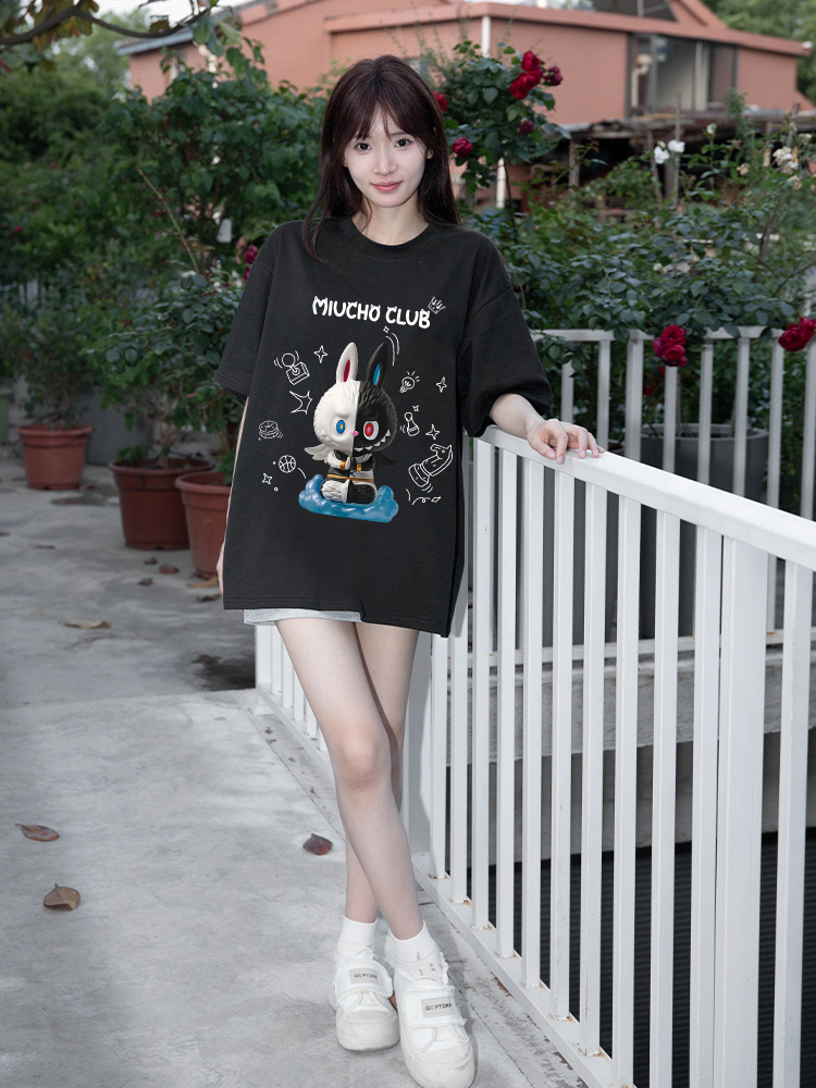 Áo phông labubu form rộng unisex ATD1441 Miucho tay ngắn cổ tròn in mix_thumbnail_3