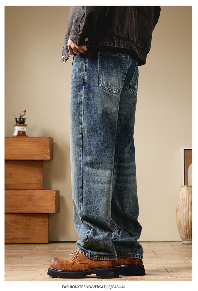 Quần Jean Nam Mùa Thu 2025 – Mùa Xuân Thu, Quần Ống Rộng Giản Dị, Retro Mỹ Cao Cấp, Thiết Kế Đã Giặt_thumbnail_2