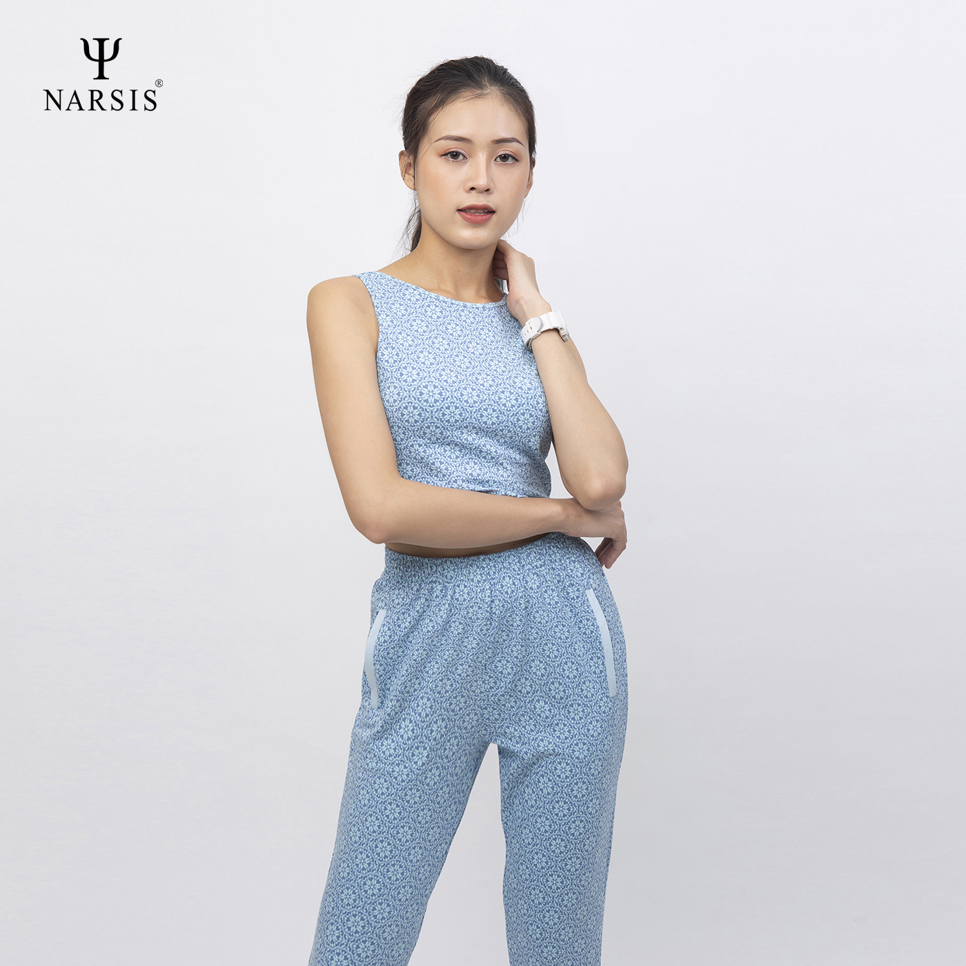 BỘ TẬP NỮ H0004 NARSIS VẢI COTTON SPANDEX CO GIÃN, THOÁNG MÁT, CHẤT LIỆU CHỐNG NHĂN, ĐÀN HỒI TỐT_thumbnail_2