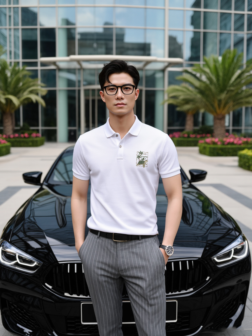 Áo polo nam form regular PLCSD2392 Miucho Iconic vải cá sấu đứng form thoáng mát in artwork_thumbnail_3