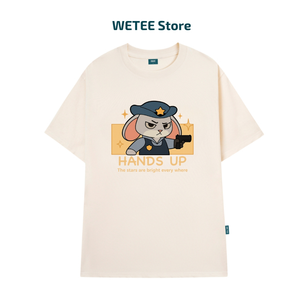 Áo thun oversized nam nữ Couple Thỏ và Cáo Zootopia Hands Up Yes Baby - Local brand WE TEE T047_thumbnail_3