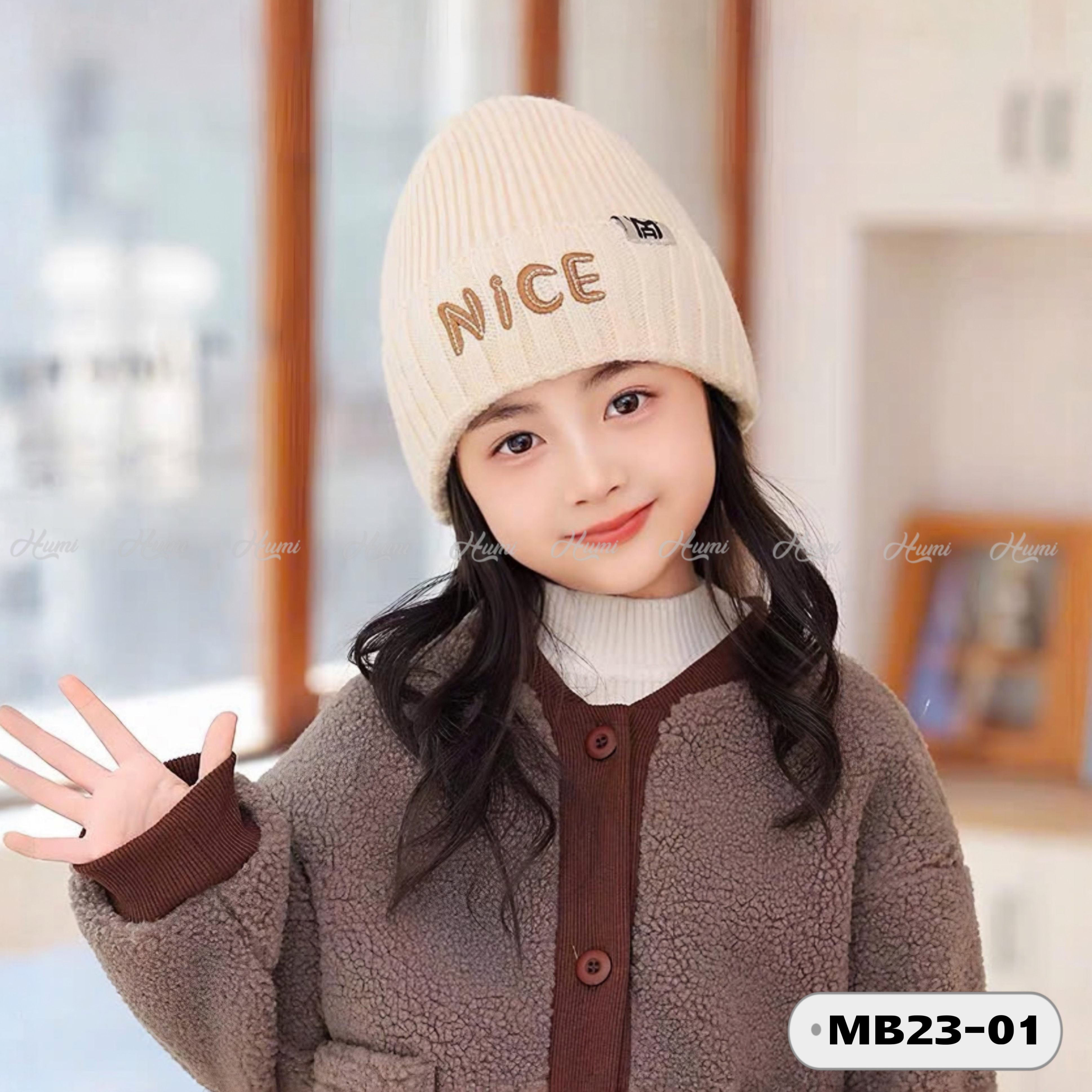 MŨ LEN TRẺ EM (MB23-01 Kem)