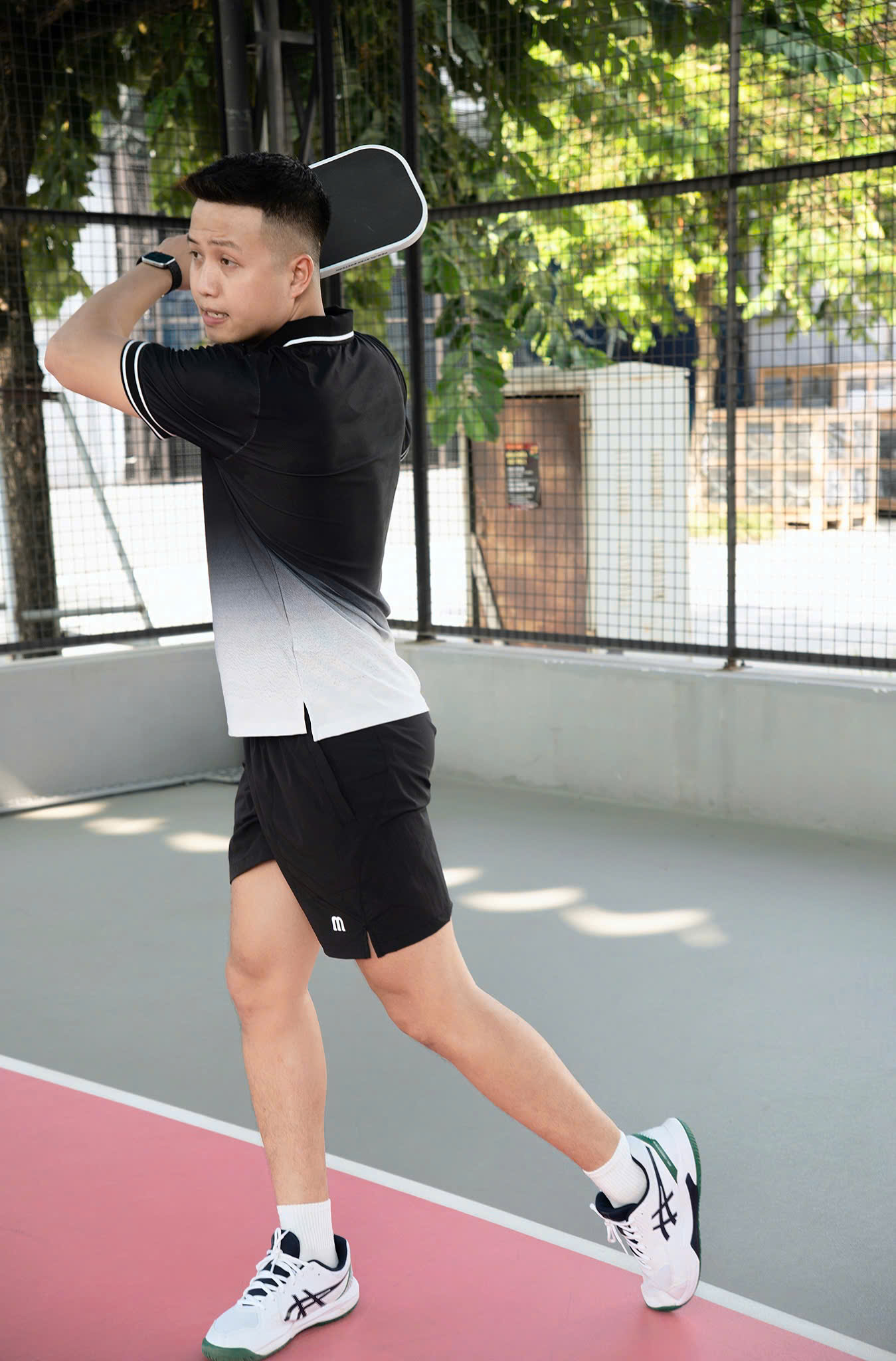 Áo polo thể thao nam phối màu chơi Picklebal/Tennis Manesti_thumbnail_15