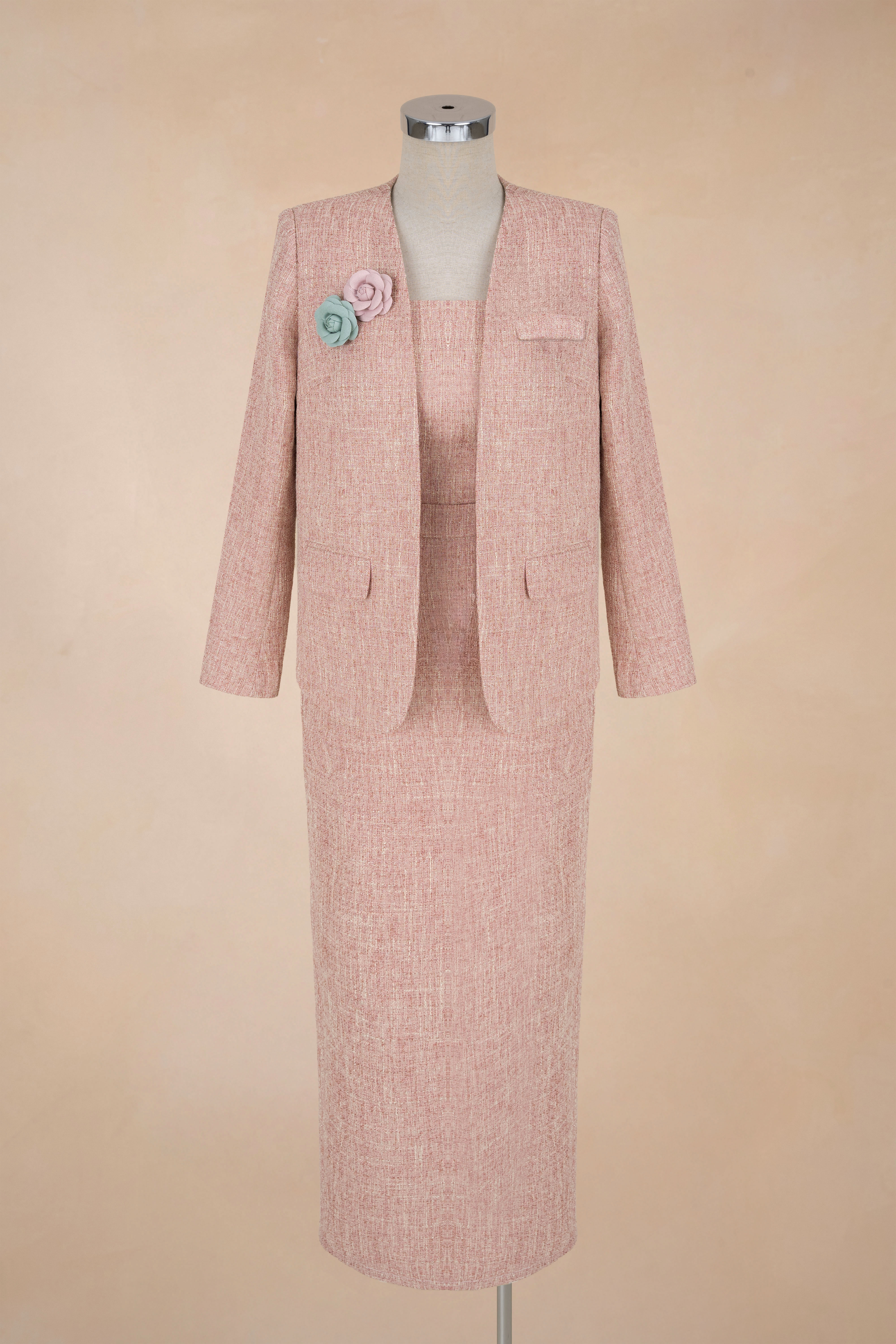 Set Váy Dạ Bút Chì Tag Hoa