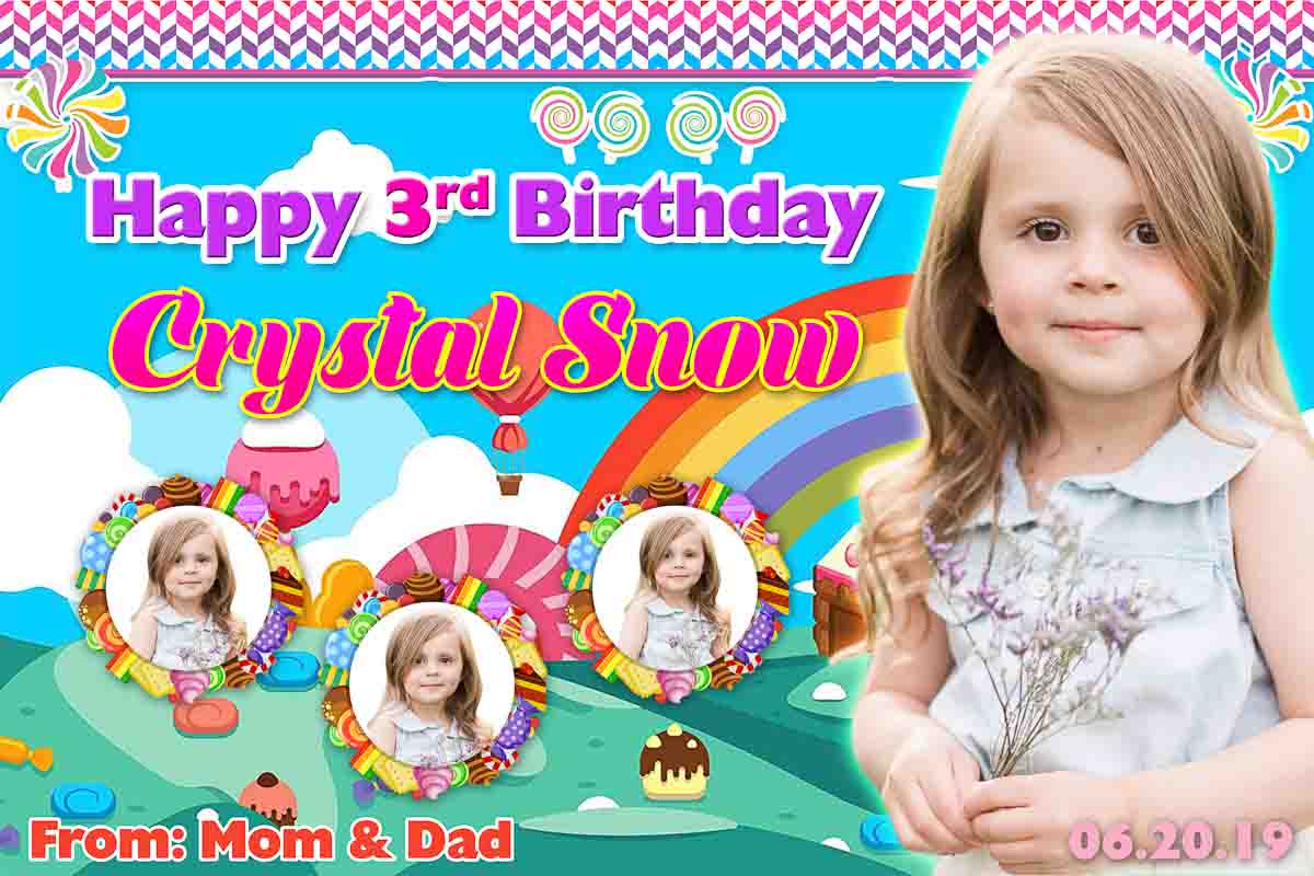 Candy Land Theme Birthday Tarp