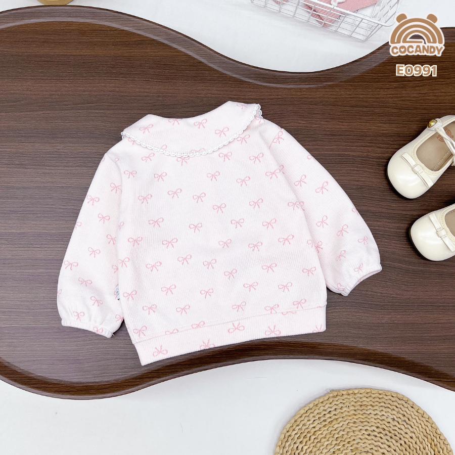 Áo khoác HỒNG họa tiết nơ hồng cổ sen_thumbnail_4