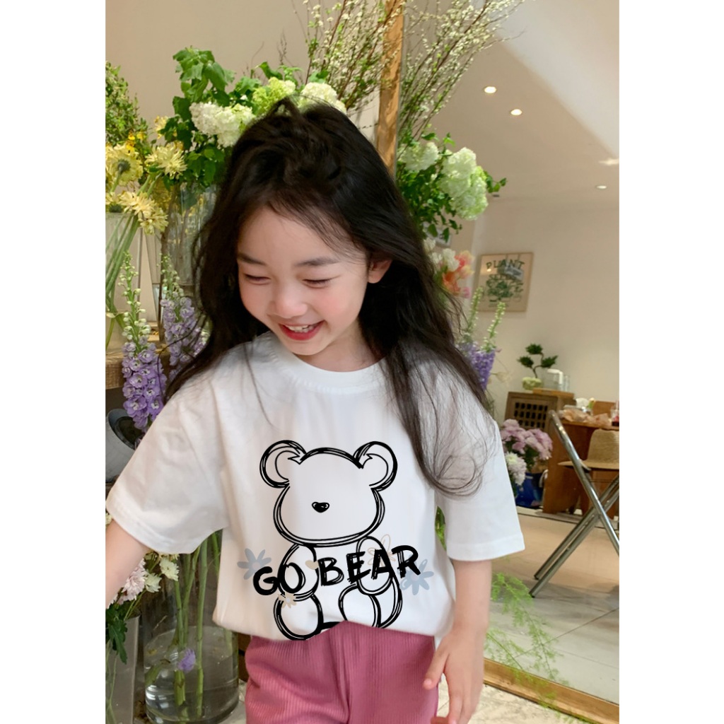 Áo thun bé gái form rộng AED679 Miucho Kid 100% vải cotton thoáng mát basic_thumbnail_2
