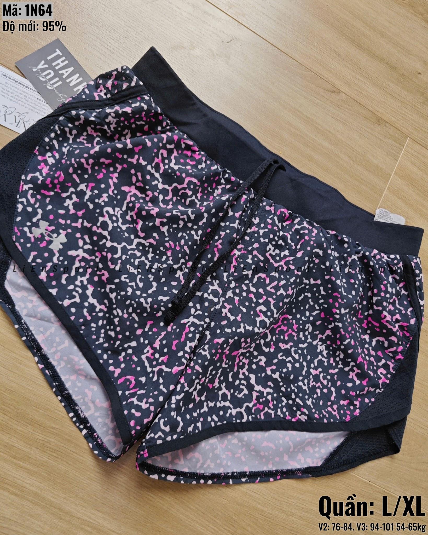 Under Armour Quần short thể thao Nữ Size L XL Đen xám hồng chấm bi Auth 2nd Dáng suông rộng Lớp lót chip Vải lưới thoáng khí Cạp chun dây rút Polyester thấm hút Phù hợp gym chạy bộ Mã:1N64_thumbnail_2