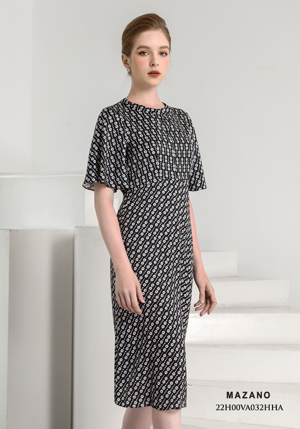 Đầm eo cao tay rủ thắt nơ lưng trang trí_thumbnail_2