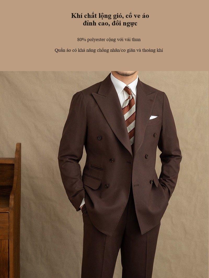 Dark Brown Gabardine Suit (Suit Jacket + Trousers)_thumbnail_5