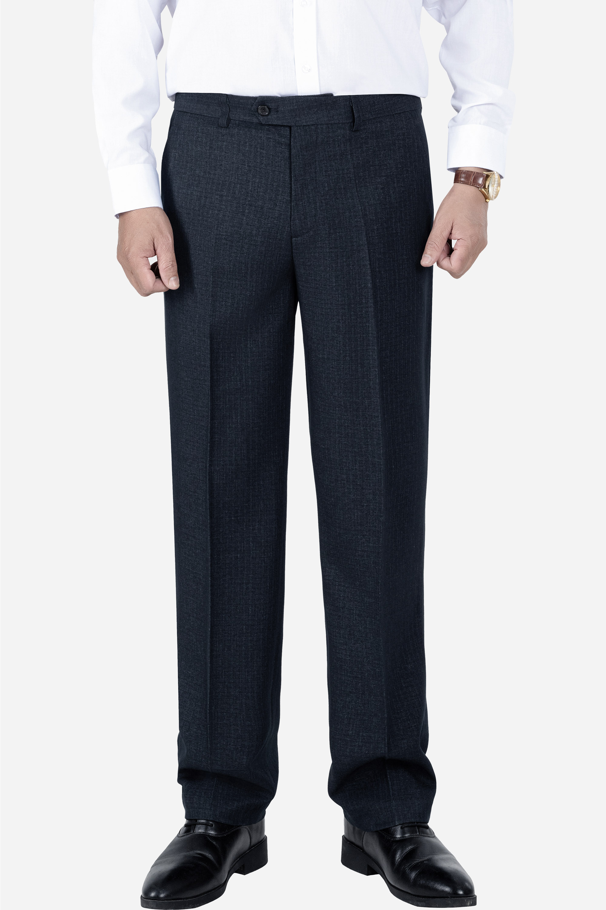 Quần Âu 0 Li Nam Trung Niên ANCHI Chất Liệu Cafe Phom Suông Ống Rộng Màu Xanh Đen