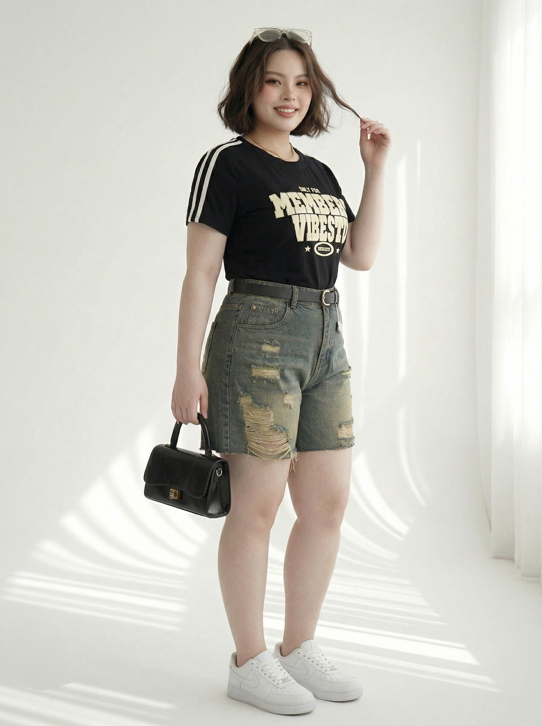 Quần jean ngố rách kiểu bigsize QSJ4012 dành cho nàng béo mập từ 55-90kg