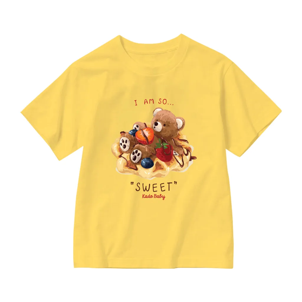 Áo thun bé gái form rộng Kado vải cotton thoáng mát mềm mại Gấu Teddy đáng yêu in mix 2925_thumbnail_0