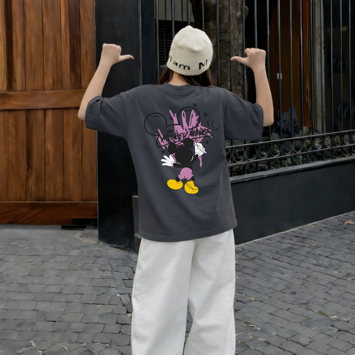 Áo thun unisex UX30-1139 MICKEY MOUSE tím dáng oversized local brand WETEE_thumbnail_4