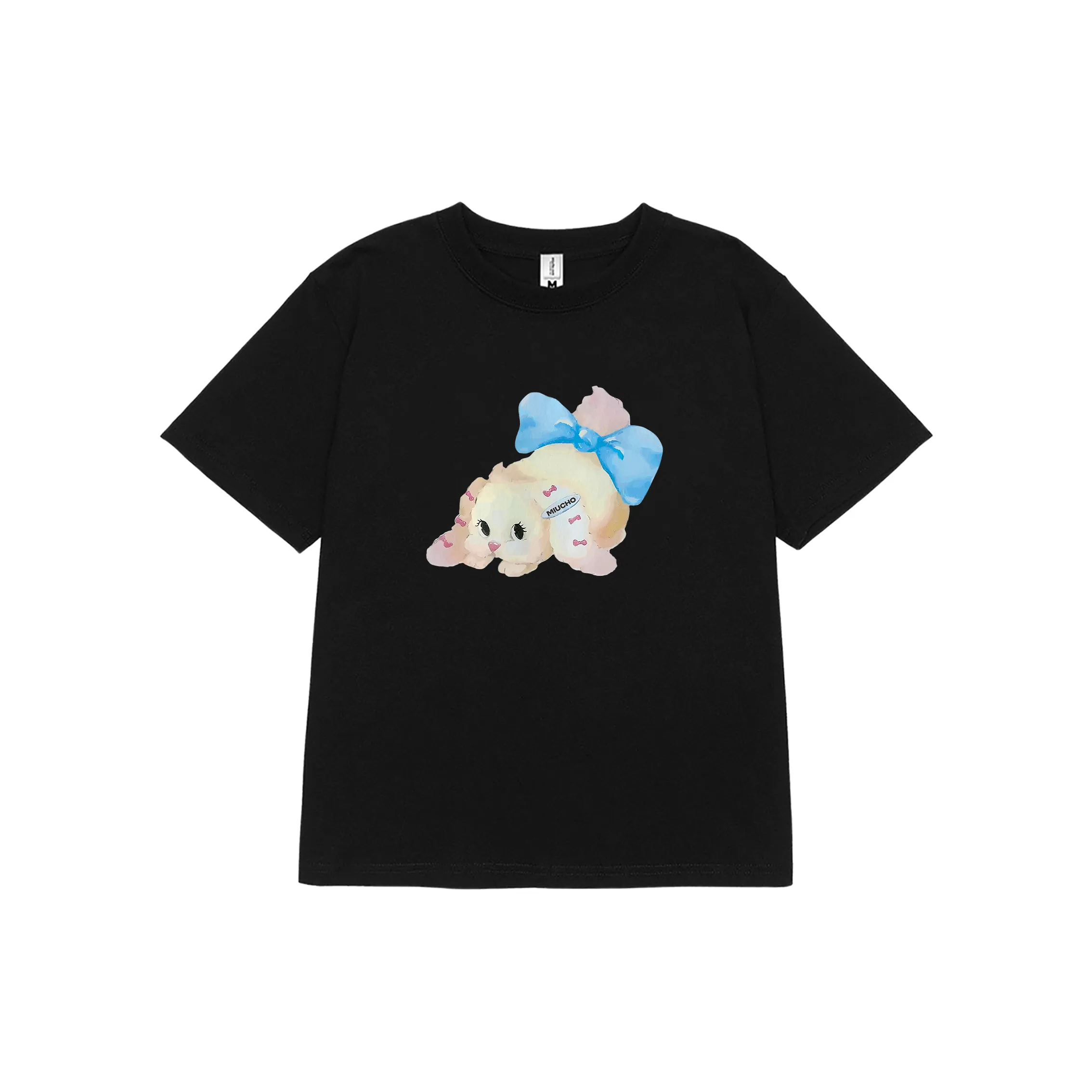 Áo baby tee in hình cute 2518 Miucho vải cotton co giãn thoáng mát cổ tròn in mix