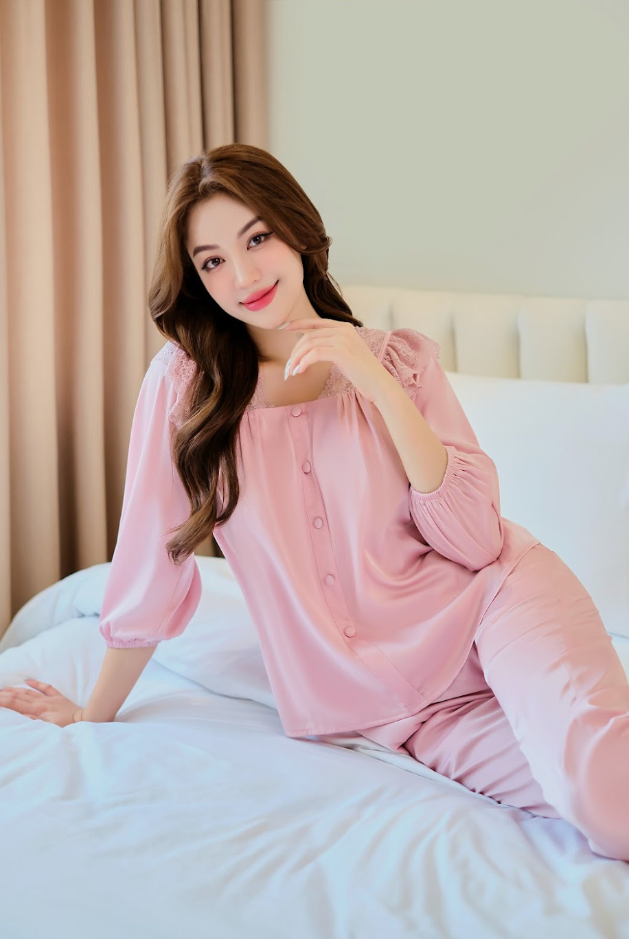 Bộ ngủ áo dài tay, quần dài BN395